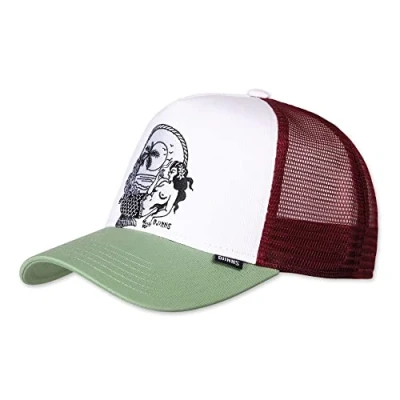 Image of Djinns Lazy Mermaid White/Wine/Olive HFT Trucker Cap One Size