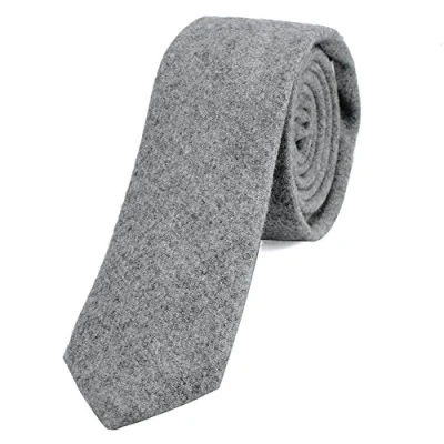 Image of DonDon Narrow Men&#039;s Cotton Tie 2.36 inch 6 cm light grey