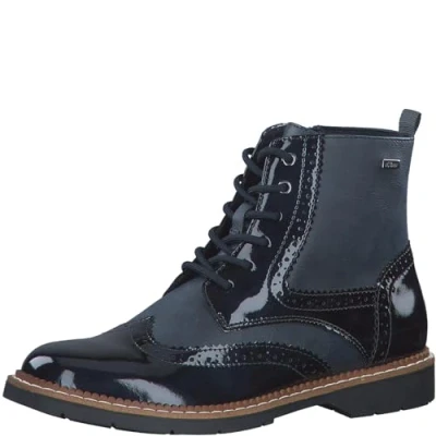 Image of s.Oliver Women&#039;s Lace Boot Flat 5 25255 43 Ankle, Navy Comb, UK