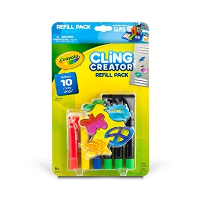 Image of Crayola Cling Creator Refill Pack, Acrylic, Multicolour, 1 Count (Pack of 1)