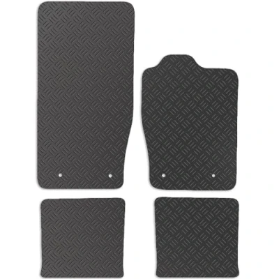 Image of Carsio Rubber Car Mats For Jaguar XK 2006 2014 Tailored Fit Floor Mat Set Complete Accessory Black Custom Fitted All Weather &amp; Heavy Duty, Anti Slip Backing with Clips