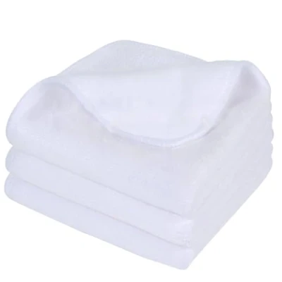Image of Microfibre Face Cloth Makeup Remover Facial Washcloths Cleaning Towels For Eye Exfoliating Bath 30CM X 3 PACK White