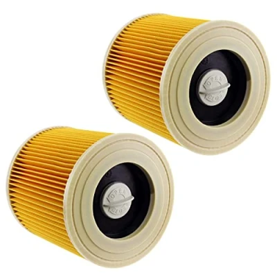 Image of SPARES2GO Premium Filter Cartridges for Karcher WD2 WD3 MV2 MV3 Wet &amp; Dry Vacuum Cleaner (Pack of 2)