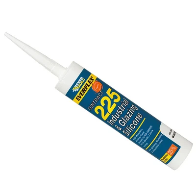Image of Everbuild Everflex 225 Contract Industrial &amp; Glazing Silicone and Sealant Adheres to Most Common Building Materials Black 295ml
