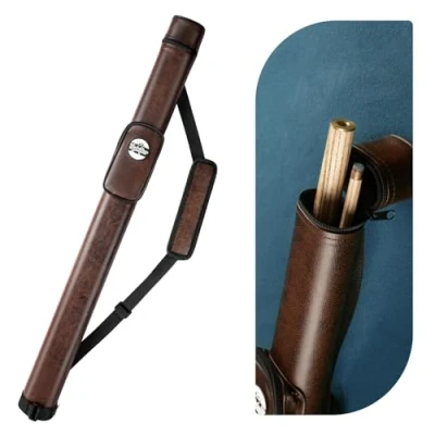 Image of Trymaker Snooker Cue Case, 1x1 Hard Pool Case Holds 1 Complete of 2 Piece Cue, Made Faux Leather Accessories