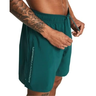 Image of Under Armour Mens Woven Wordmark Shorts Bottoms Teal S