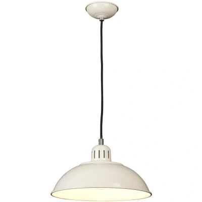 Image of Franklin 1 Light Dome Ceiling Pendant Cream, E27