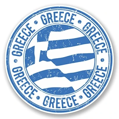 Image of 2 x 10cm Greece Vinyl Sticker iPad Laptop Flag Luggage Travel Car Bike Tag #5591 (10cm 10cm)