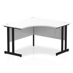 Image of Impulse 1200mm Corner Desk White Top Black Cantilever Leg