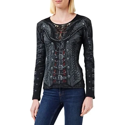Image of Spiral Gothess Wrap Allover Baggy Top Black M