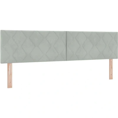 Image of vidaXL Light Grey Diamond Blocks Design Headboard, 180cm, Velvet