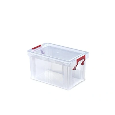 Image of Whitefurze Allstore Container with Silver Clamp, Plastic, Natural, 1.7 Litre