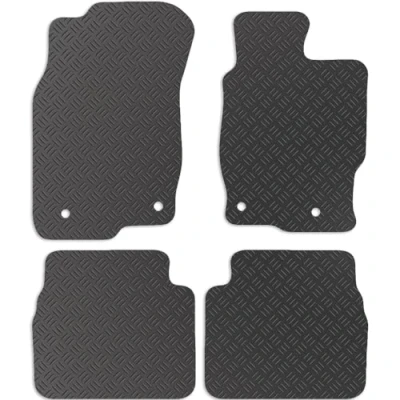 Image of Carsio Rubber Car Mats For Mazda 6 2008 2013 Tailored Fit Floor Mat Set Complete Accessory Black Custom Fitted All Weather &amp; Heavy Duty, Anti Slip Backing with Clips