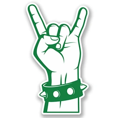 Image of 2 x 10cm Rock On Hand Vinyl Sticker Bike Laptop Car Star Festival Fun #5116 (6cm Wide Tall)