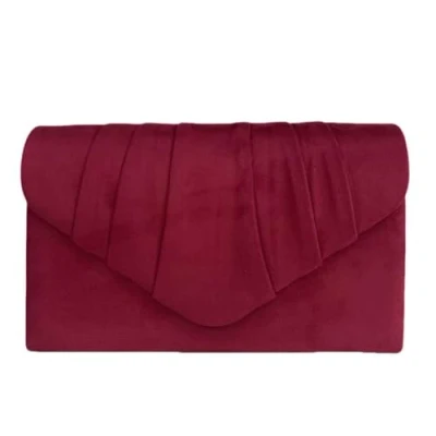 Image of LeahWard Women&#039;s Suede Clutch Handbags Purse Wedding Bags 308 (Burgundy)