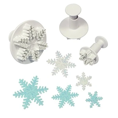 Image of PME SF708 Snowflake Plunger Cutters, Set of 3, Small, Medium, Large sizes , White