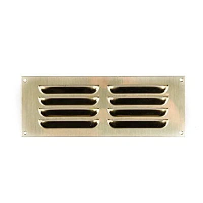 Image of TIMCO Timloc Brass 9x3 Metal Internal Louvre Grille Vent Polished
