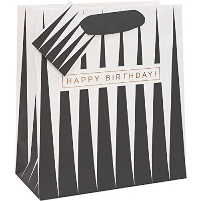 Image of Glick Luxury Gift Bag, Medium Celebration Black Geo Wrap 200x225x100mm,