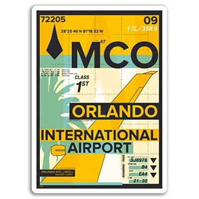 Image of 2 x 10cm Orlando Airport Vinyl Stickers Florida Sticker Laptop Luggage #17142 (10cm Tall)