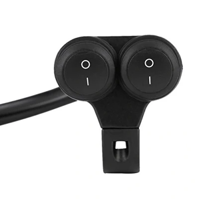 Image of Universal 22mm Motorcycle Handlebar Headlight Switch Brake Fog Lights Horn Dual Control Button (B)