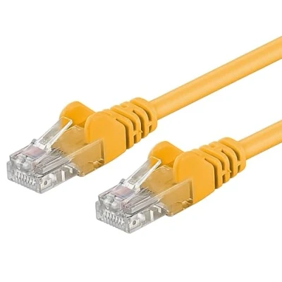 Image of PremiumCord Network Cable, Ethernet, LAN &amp; Patch Cable Cat6, UTP, Fast Flexible Robust RJ45 1Gbit/S, AWG 26/7, Copper 100% Cu, Yellow, 2 m