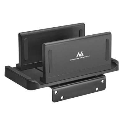 Image of Maclean MC 454 Holder for Thin Client Terminal Mini PC CPU Stand Mount VESA Compatible Black Freestanding Sturdy