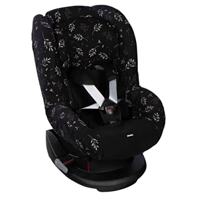 Image of Dooky Seat Cover/Protector, Universal Size, Fits Most Baby Car Seats with 3 and 5 Point Belt System, 95 Percent Cotton, Lycra, Easy to Install Wash, Group 1+ yr, Black Romantic Leaves