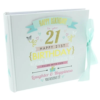 Image of ukgiftstoreonline Happy 21st Birthday Photo Album Holds 80 6&quot; x 4&quot; photos