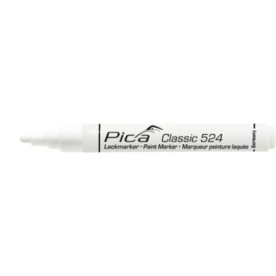 Image of Pica 524 52 Industrial Permanent Paint Marker White Round Tip 2 4mm Fast Drying