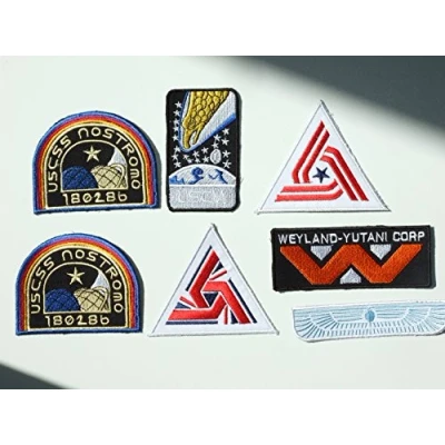 Image of Alien Movie Weyland Nostromo USCM Colonial Marines Eagle Crew Sew On Appliqué Emblem [Set of 7 Patches]