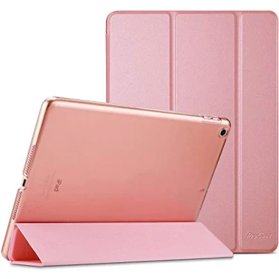 Image of ProCase Smart Case for iPad 6th/iPad 5th Generation/iPad 9.7 Inch 2018 2017(Model: A1893 A1954 A1822 A1823), Ultra Slim Lightweight Stand with Translucent Frosted Back Pink