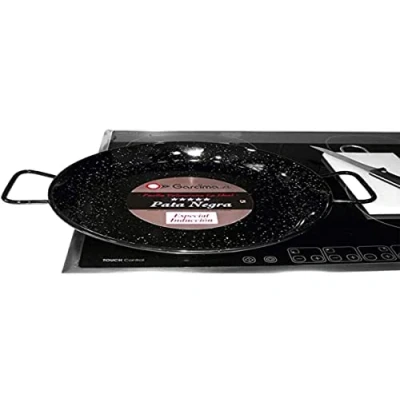 Image of La Ideal Enamelled Paella Pan, 34 cm, Steel, Black