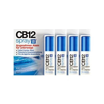 Image of CB12 Mouth Spray Instant Refreshing Oral Care Solution, 15ml (Pack of 4)