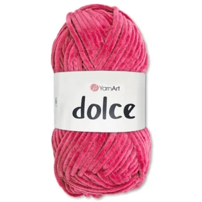 Image of Frida&#039;s Wollhaus YarnArt 100 g Dolce Chenille Wool Yarn Knitting Crochet Amigurumi 64 Colours (794 Raspberry)