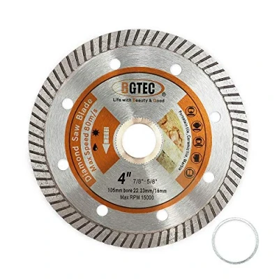 Image of BGTEC Diamond Tile Blade 105mm Super Thin Turbo Rim Concrete Porcelain Saw with 22.23mm Arbor for Cutting Ceramic Granite Marble Hard Material Disc