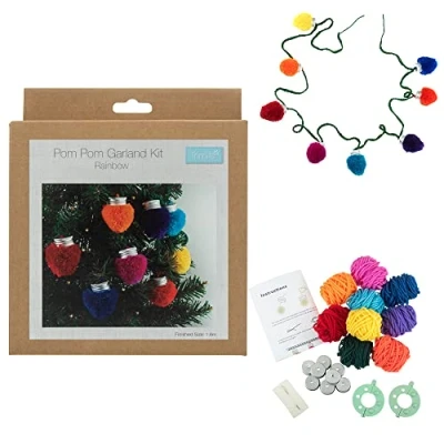 Image of Pom Lights Christmas Tree Garland Boxed Craft Kit