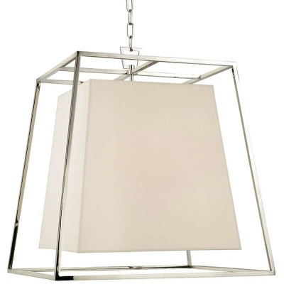 Image of Kyle 6 Light Chandelier Brass, Faux Silk