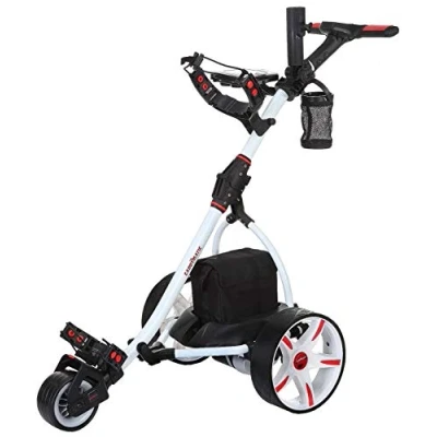Image of Caddymatic V2 Electric Golf Trolley/Cart With 36 Hole battery Auto Distance Functionality White