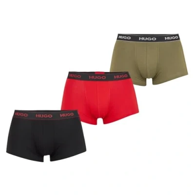Image of HUGO Trunk Triplet 3 PACK Pants, Men&#039;s, Size: Medium, Black/red/khaki