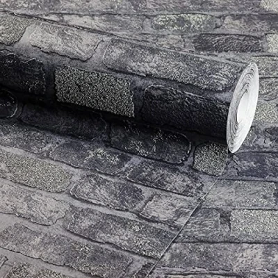 Image of Anaglypta RD423 Black Bedford Square Wallpaper