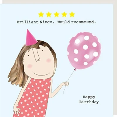 Image of Rosie Made A Thing Five Star Niece Birthday Card Humour Greeting Cards FSR19
