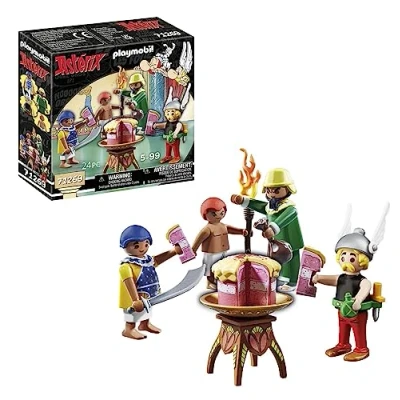 Image of Playmobil 71269 Asterix: Artifis&#039; Poisoned Cake, Cleopatra`s taster and Artifis as well his assistant Krukhut, collection figures, fun imaginative role play, playsets suitable for children ages 5+
