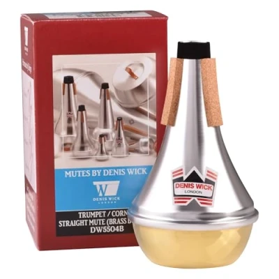 Image of Denis Wick 5504B Straight Mute for Bb Cornet or Trumpet, Aluminium with Brass Bottom