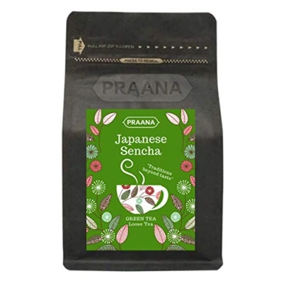 Image of PRAANA TEA Premium Japanese Sencha Loose Green Tea, 100 g, 510