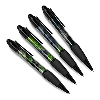 Image of DV DESIGN Set of 4 Gorilla Black Ballpoint Pens Monkey Animal Nature Wildlife Wild Travel Portrait Boys Girls Men Women Theme Pen #79450