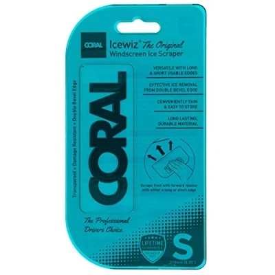 Image of CORAL 69520 Icewiz Ice Scraper Snow Remover and Rapid De Icer for Car Windscreens The Original 8.2 inch