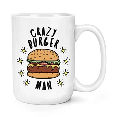 Image of Crazy Burger Man Stars 15oz Large Mug Cup