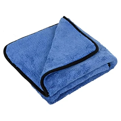 Image of Large Microfibre Car Drying Towel Super Absorbent Cleaning Cloth Blue 60x90cm