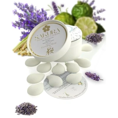 Image of Wax Melts Strong Scented with Pure Essential Oils Evening Rest Aromatherapy for Relaxation &amp; Sleep Long Lasting Fragrance Natural Soy Coconut Blend