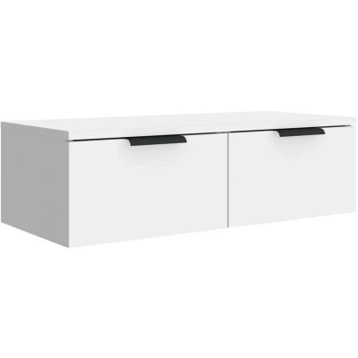 Image of vidaXL Wall Cabinet Space Saving Floating Storage For Living Room or Bedroom Moisture Resistant Engineered Wood Construction White